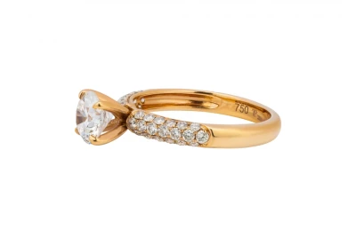 18ct Rose Gold Diamond Engagement Ring 1.27ct D VVS2 GIA Certified 3.2g