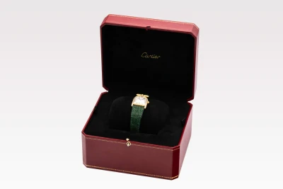 Cartier Calandre 22mm Green Leather 40040 Circa 1980s