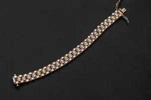 9ct Rose Gold Presidential Cubic Zirconia Baby Bracelet 21.2g