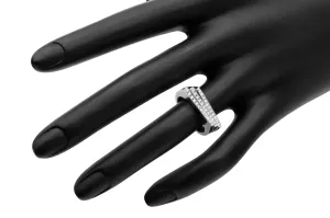 9ct White Gold 3 Row Diamond Ring 0.33ct G/H VS