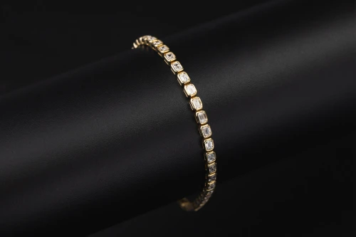 Lab Grown Emerald Cut Diamond Tennis Bracelet Gold Plated Sterling Silver 4.63ct
