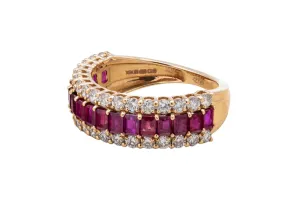 18ct Rose Gold Diamond And Ruby Ring 1.53ct