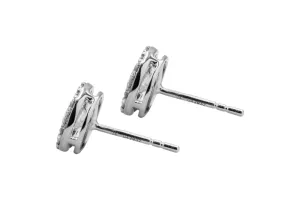 9ct White Gold Diamond Halo Stud Earrings 1.48ct