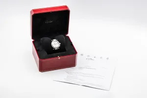 Cartier Pasha 32mm 18ct White Gold Black Leather WJ11924G/2813 Circa 2015