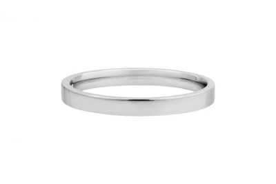 18ct White Gold Flat Court Wedding Band 2.1g