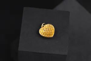 18ct Yellow Gold Diamond Heart Charm Pendant 0.21ct