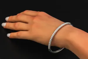 9ct White Gold Diamond Bangle 1.25ct