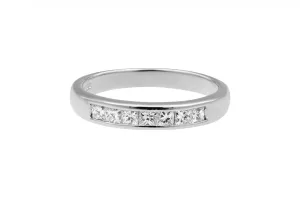 9ct White Gold Channel Set Princess Cut Eternity Wedding Band 0.50ct 2.9g