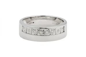 9ct White Gold Diamond Wedding Band 0.05ct