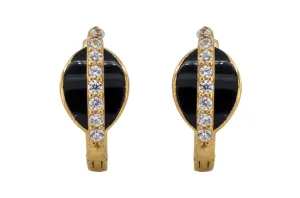 9ct Yellow Gold Cubic Zirconia Huggie Earrings