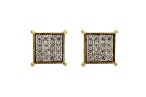 9ct Yellow Gold Square Diamond Stud Earrings 1.0g