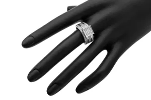 14ct White Gold Mens Diamonds Square Ring 2.70ct