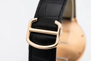 Cartier Ballon Bleu 42mm 18ct Rose Gold Black Leather W6900651 2012