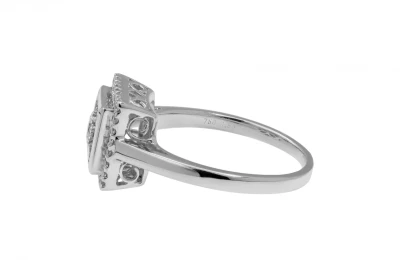 18ct White Gold Diamond Square Ring 0.69ct