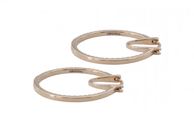 18ct Rose Gold Elegant Pavé Set Diamond Hoops 0.55ct