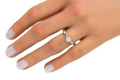 Platinum Twist Diamond Engagement Ring 0.35ct 2.8g