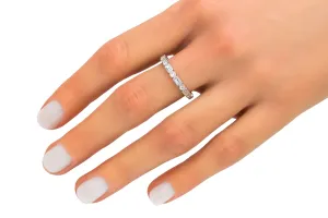18ct White Gold Diamond Baguette & Round Full Eternity Ring 0.50ct