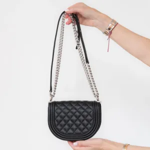 Chanel Black Caviar Quilted Small Boy Messenger Bag