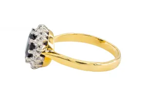 18ct Yellow Gold Diamond And Sapphire Ring