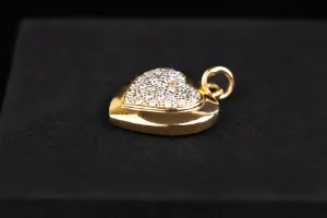 Pavé Diamond Heart Pendant in 18ct Yellow Gold 0.21ct
