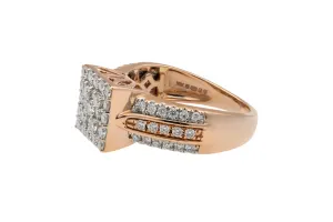 9ct Rose Gold Diamond Mens Ring 1.60ct