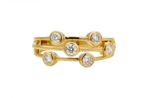18ct Yellow Gold Bubble Diamond Ring 0.38ct