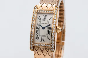 Cartier Tank Americaine Mini 19mm 18ct Rose Gold WB710008 Circa 2010