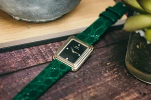 Piaget Protocole 26mm Green Leather White Gold 74101 Circa 1980s