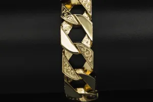 9ct Yellow Gold Bombe Bracelet 8" 49g