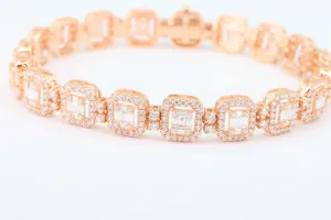 18ct Rose gold Baguette & Brilliant cut VS diamond Bracelet