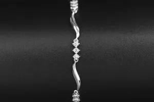 9ct White Gold Diamond Bracelet 0.21ct