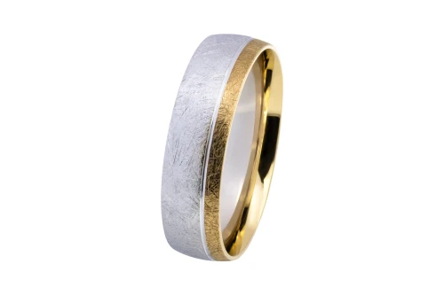 9ct White and Yellow Gold Wedding Band 4.6g