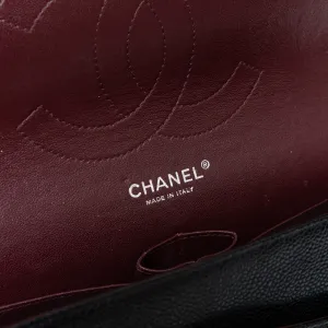 Chanel Black Caviar Leather Jumbo Double Flap Classic Bag