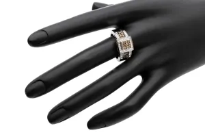 14ct White Gold Mens Diamond Ring With White And Cognac Diamonds App 1cts