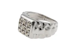 9ct White Gold Diamond Mens Ring 0.50ct 9.4g