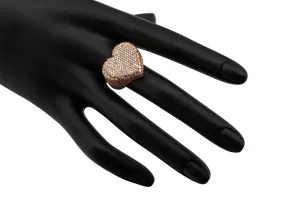 18ct Rose Gold Diamond Heart Ring 4.19cts