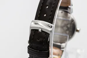 Louis Vuitton Tambour 34mm Brown Leather RC8730 Circa 2000s