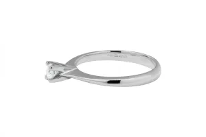 Petite Solitaire Diamond Ring in 18ct White Gold 0.19ct