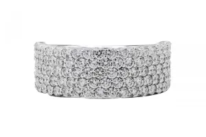18ct White Gold Diamond Half Eternity Mens Ring 1.90ct