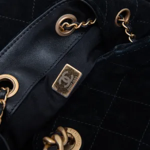 Chanel 25 Medium Black Suede Hobo Bag 2025
