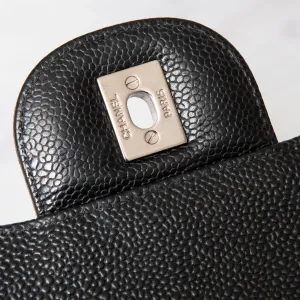 Chanel Black Caviar Leather Jumbo Double Flap Classic Bag