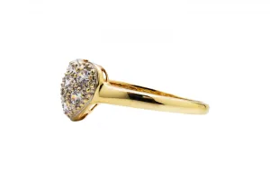 9ct Yellow Gold Cubic Zirconia  Heart Ring 1.9g