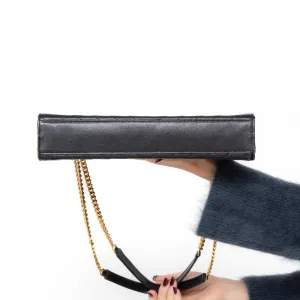 Saint Laurent Black Leather Large Envelope Shoulder Bag