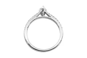 Platinum Diamond Engagement Ring Pear Shape 0.39ct