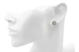 9ct White Gold Diamond Halo Stud Earrings 1.48ct