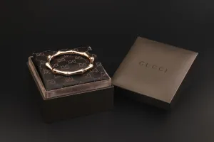 GUCCI 18ct Rose Gold Bamboo Bracelet Size 16 22.5g