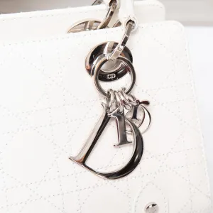 Christian Dior East West Off White Leather Cannage Bag