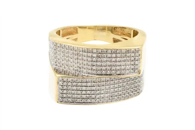 9ct Yellow Gold Diamond 2 Row Micro-Pave 0.70ct