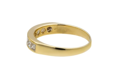 18ct Yellow Gold Channel Set Princess Cut Eternity Wedding Band 1.00ct 4.1g