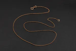 9ct Rose Gold Curb Chain 16" 1.4g